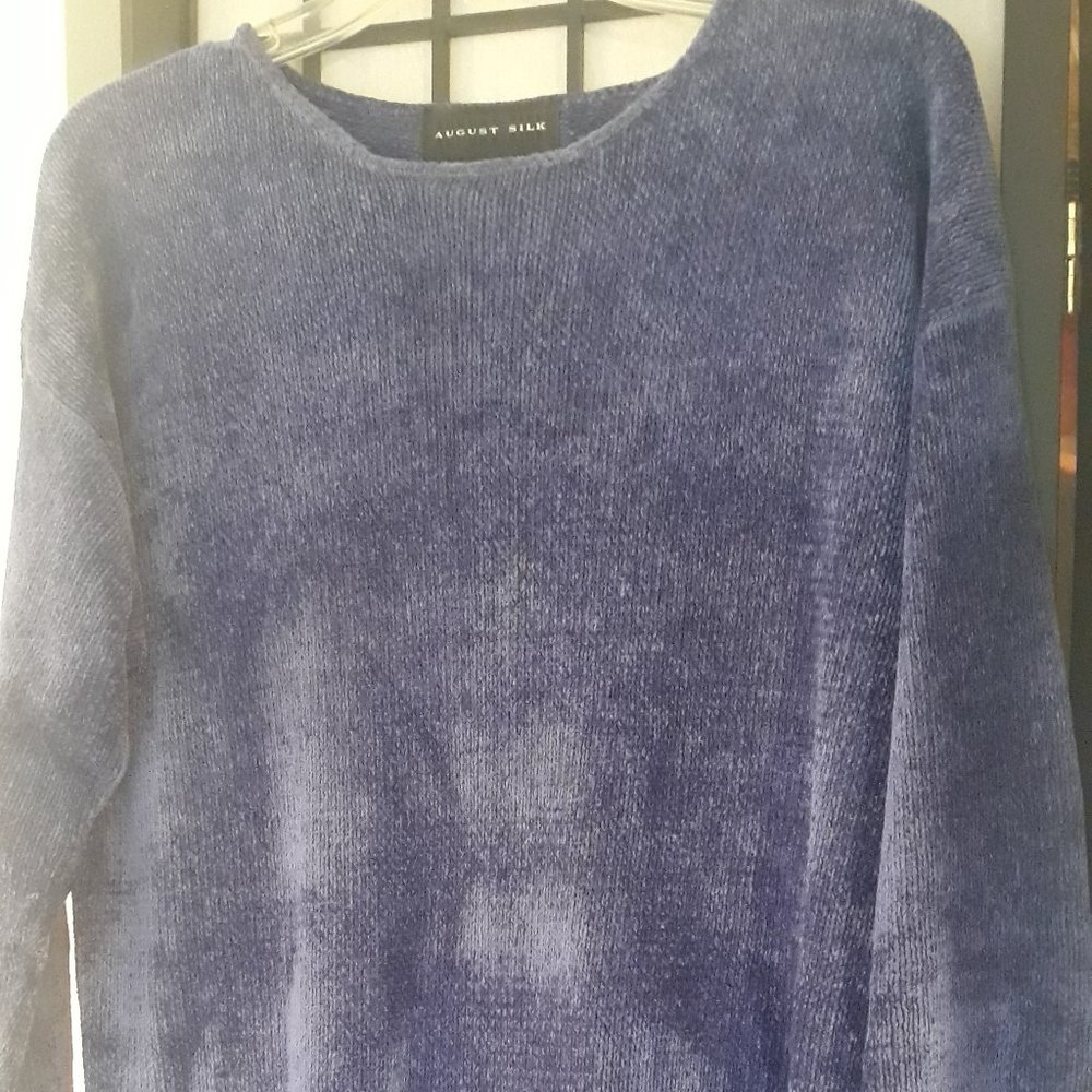 August Silk Knit Pullover Purple Sweater, LG, [Rayon/Acrylic Blend] FINAL Price.
